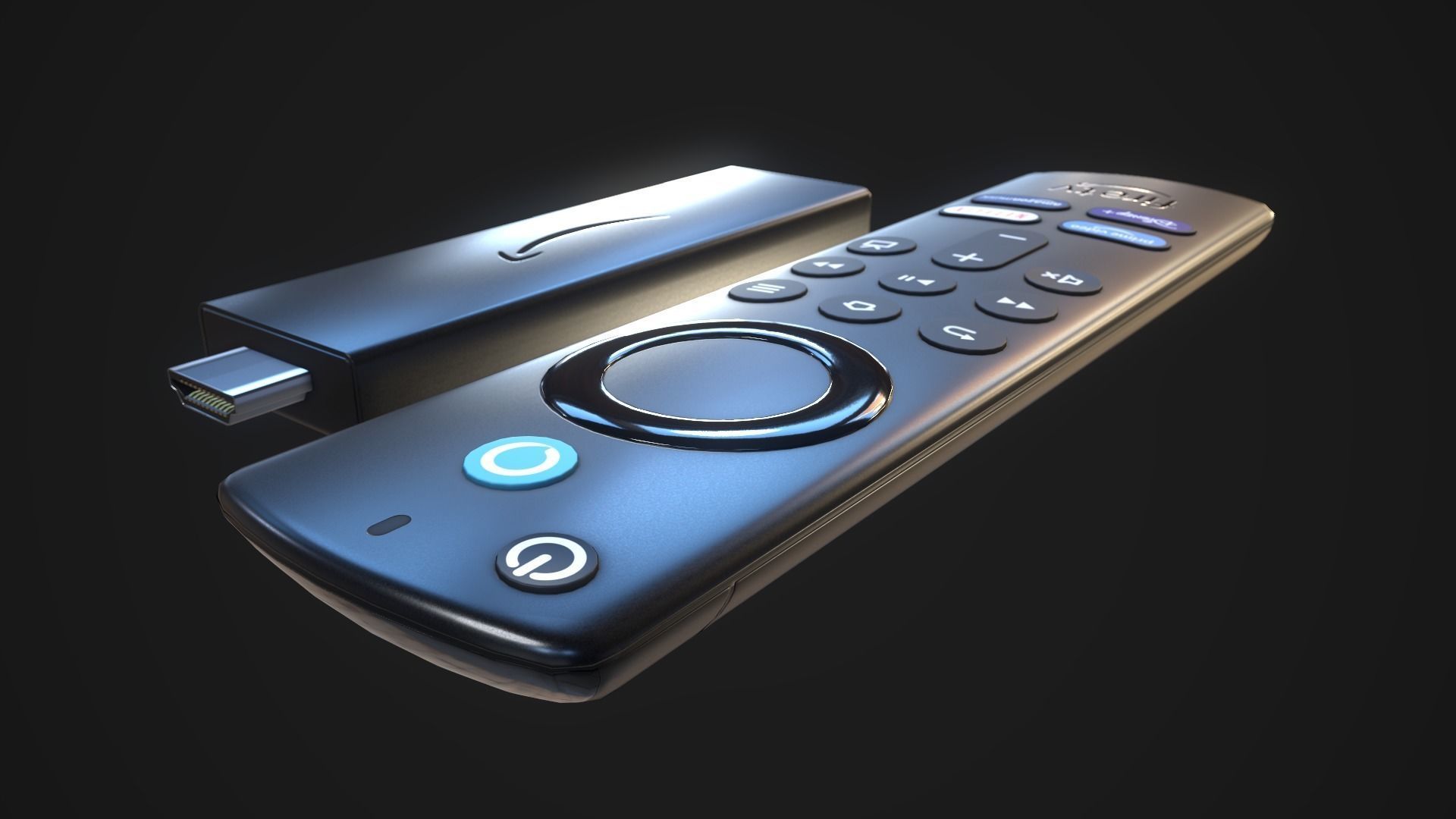 Amazon Fire TV Low-poly 3D model_3