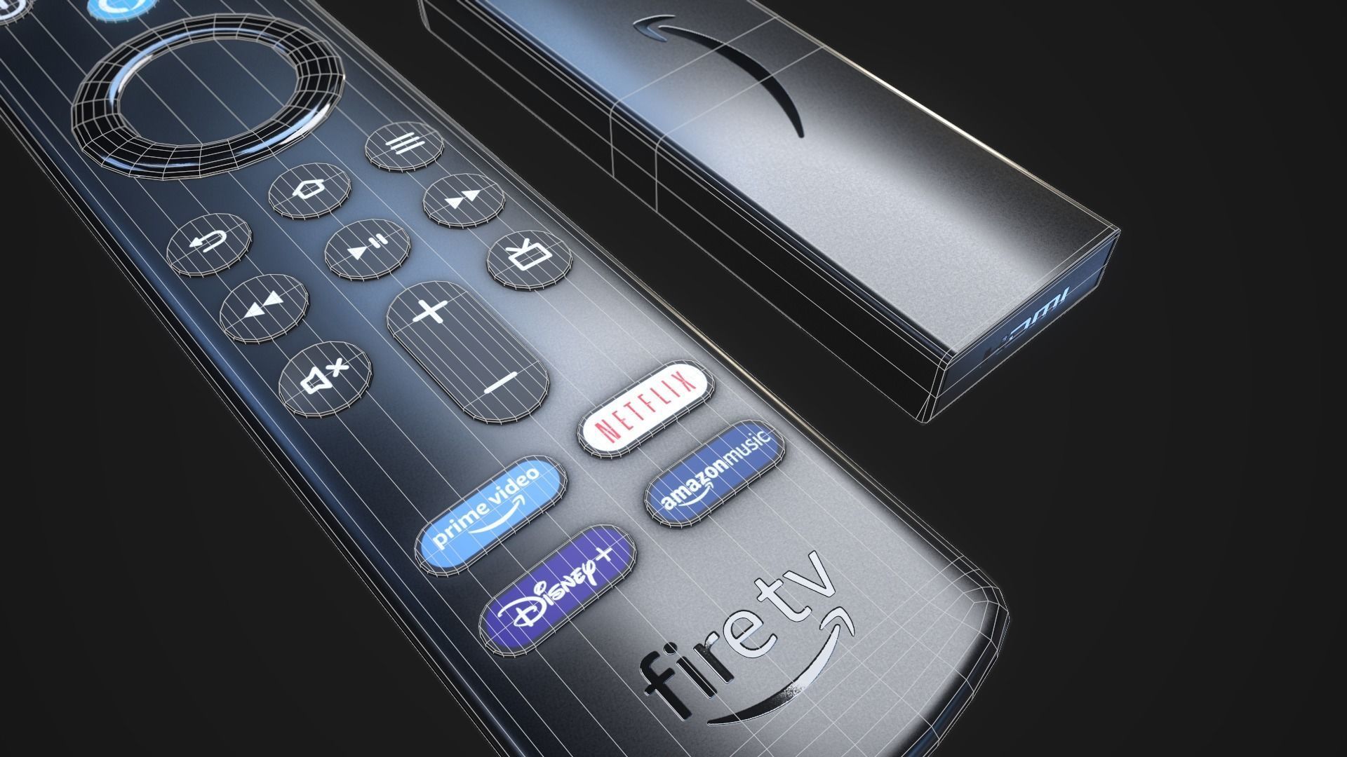 Amazon Fire TV Low-poly 3D model_11