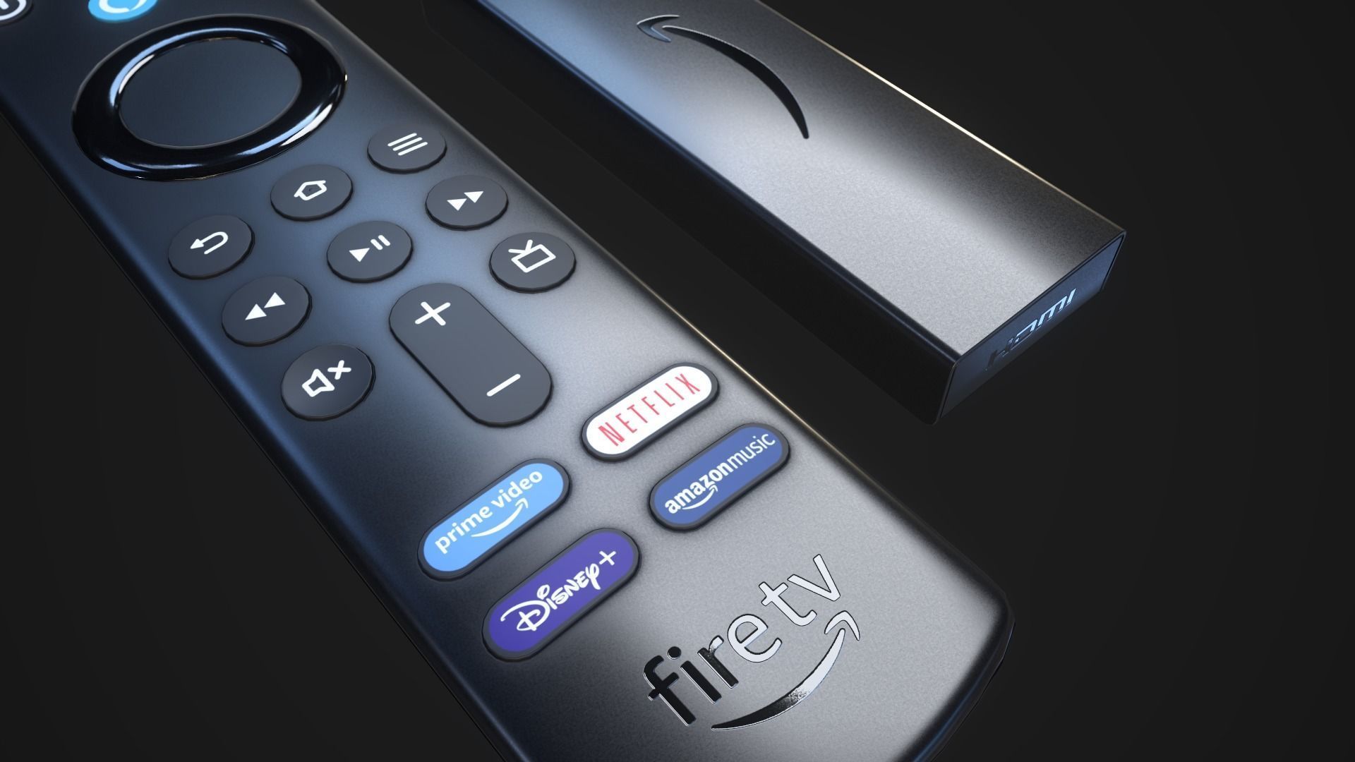 Amazon Fire TV Low-poly 3D model_4