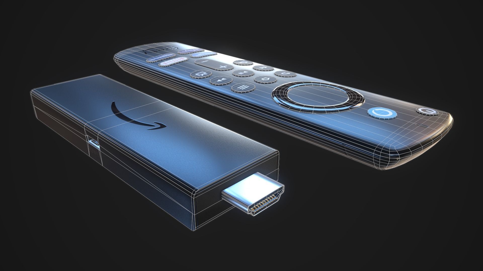 Amazon Fire TV Low-poly 3D model_9