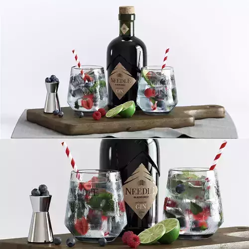 Decorative set with cocktails