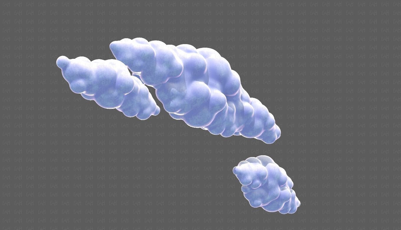 Clouds cartoon V03 Low-poly 3D model_18