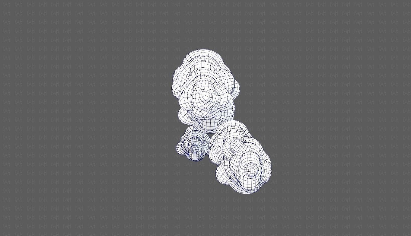 Clouds cartoon V03 Low-poly 3D model_15