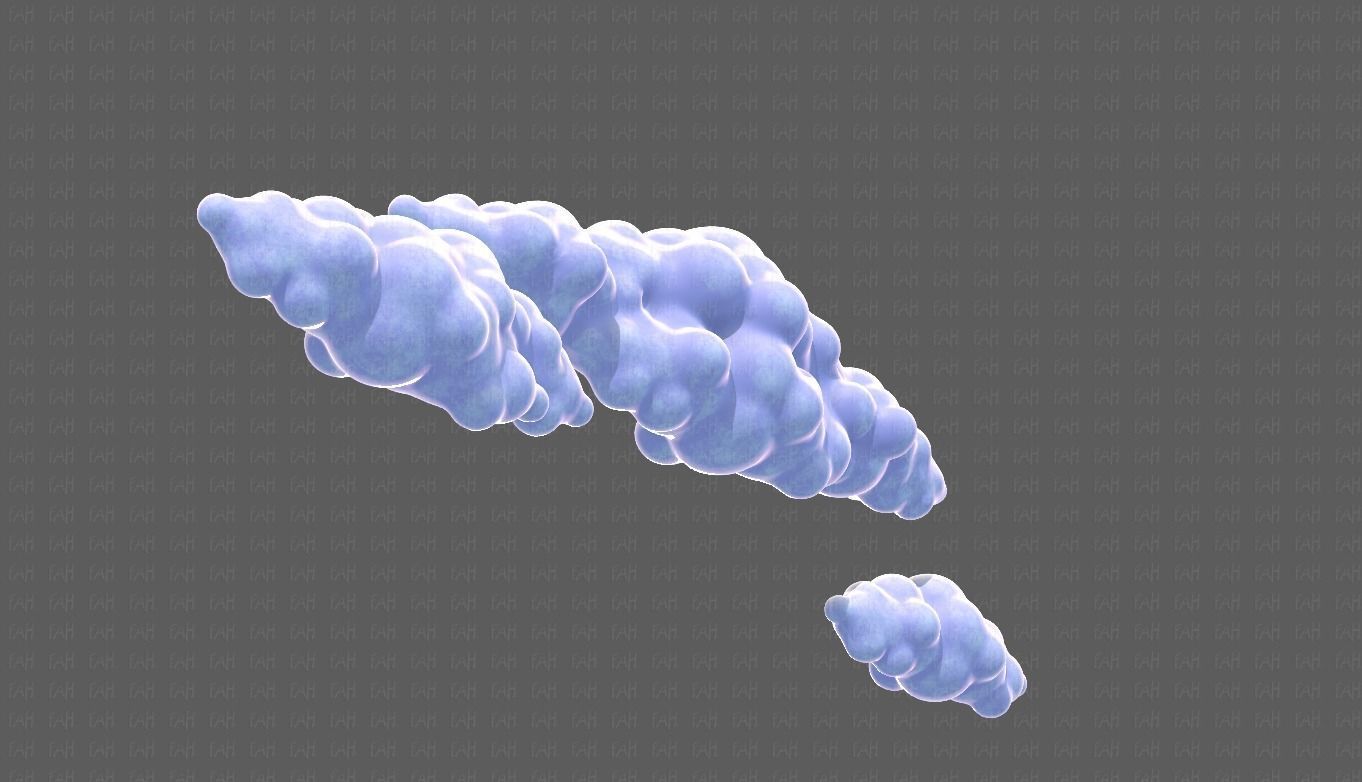 Clouds cartoon V03 Low-poly 3D model_22