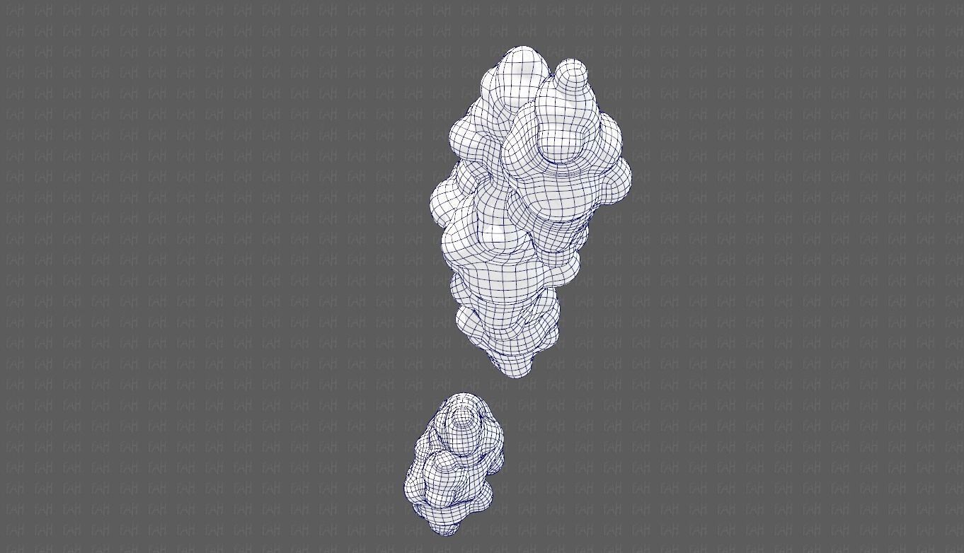 Clouds cartoon V03 Low-poly 3D model_27