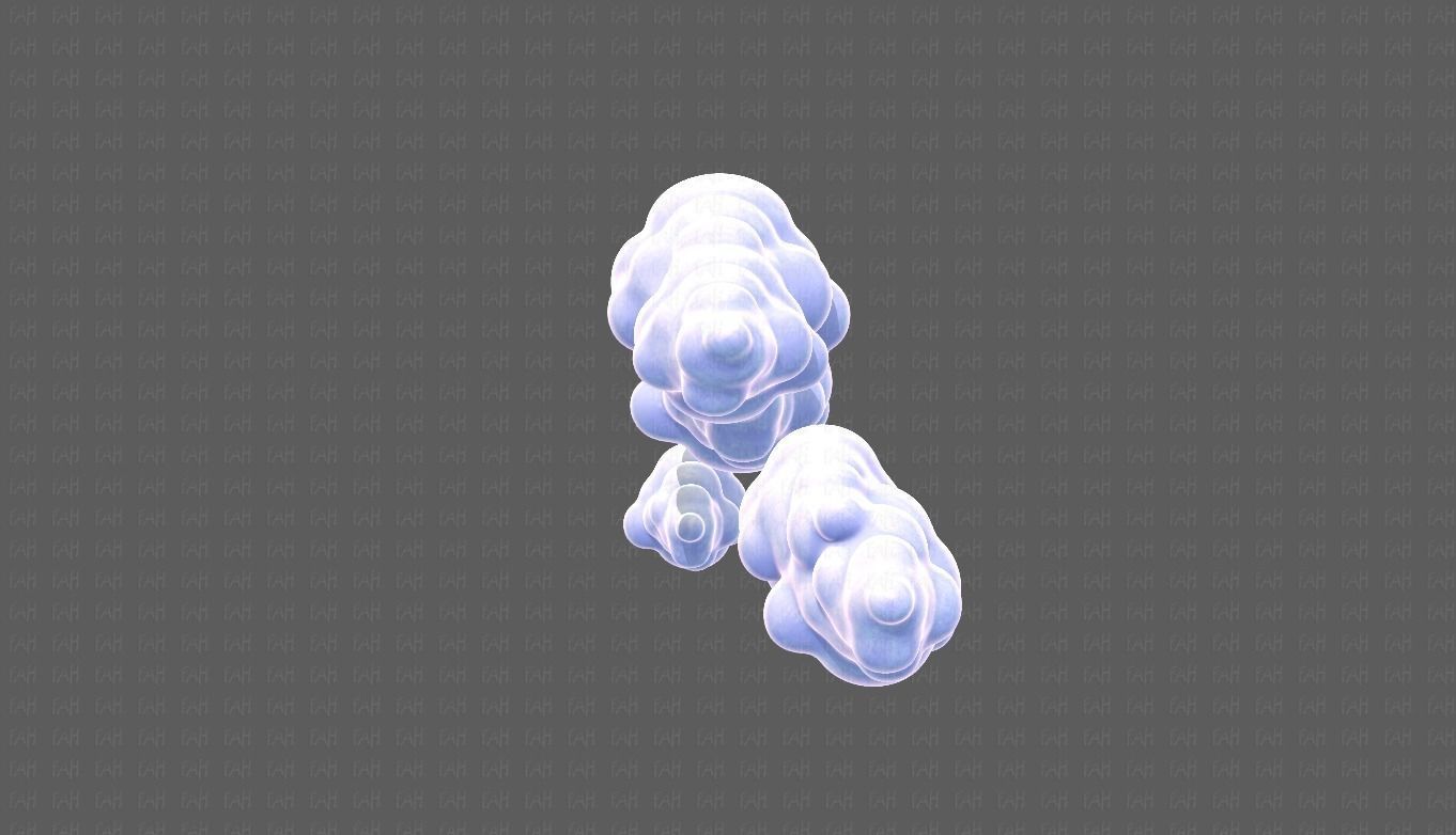 Clouds cartoon V03 Low-poly 3D model_7