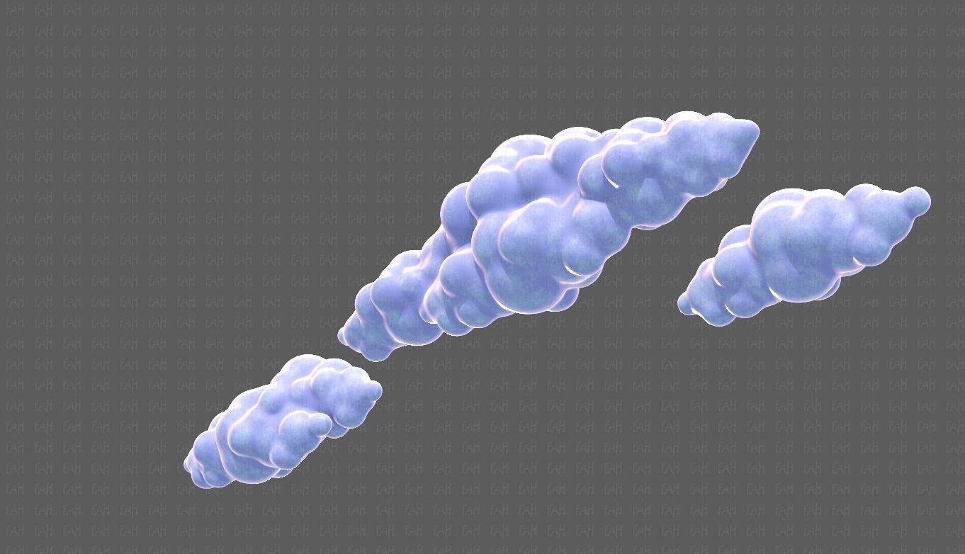 Clouds cartoon V03 Low-poly 3D model_20