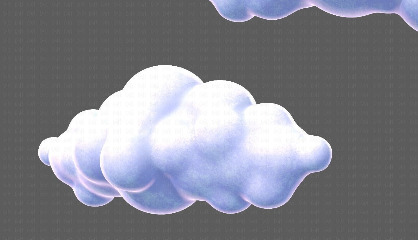 Clouds cartoon V03 Low-poly 3D model_37