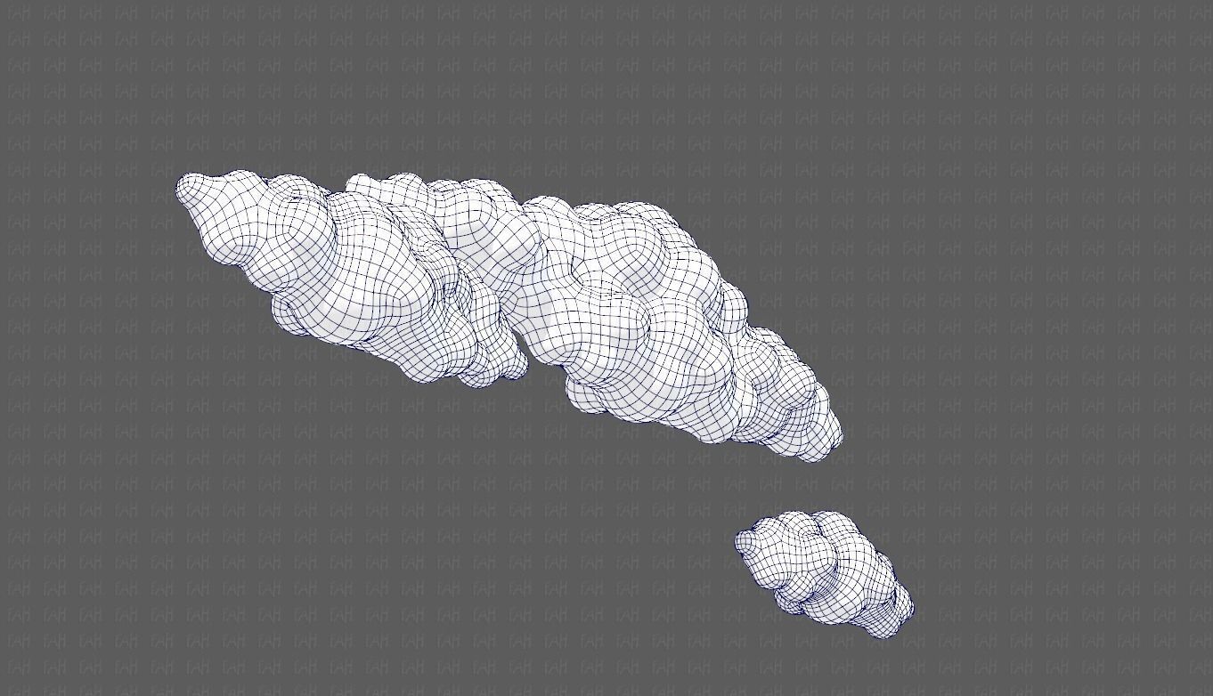 Clouds cartoon V03 Low-poly 3D model_30