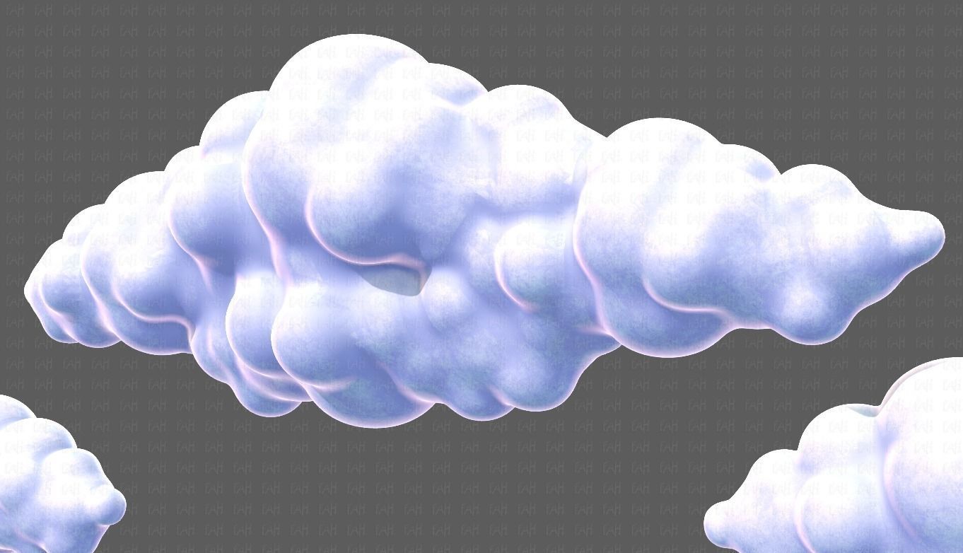 Clouds cartoon V03 Low-poly 3D model_33