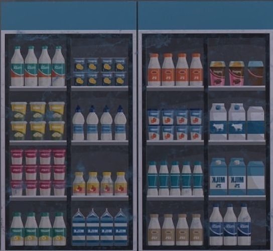 Market fridge cooler type 1 Free 3D model