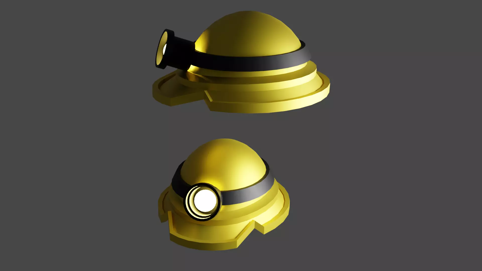 Mining Helmet in Blender3d Low-poly 3D model_0