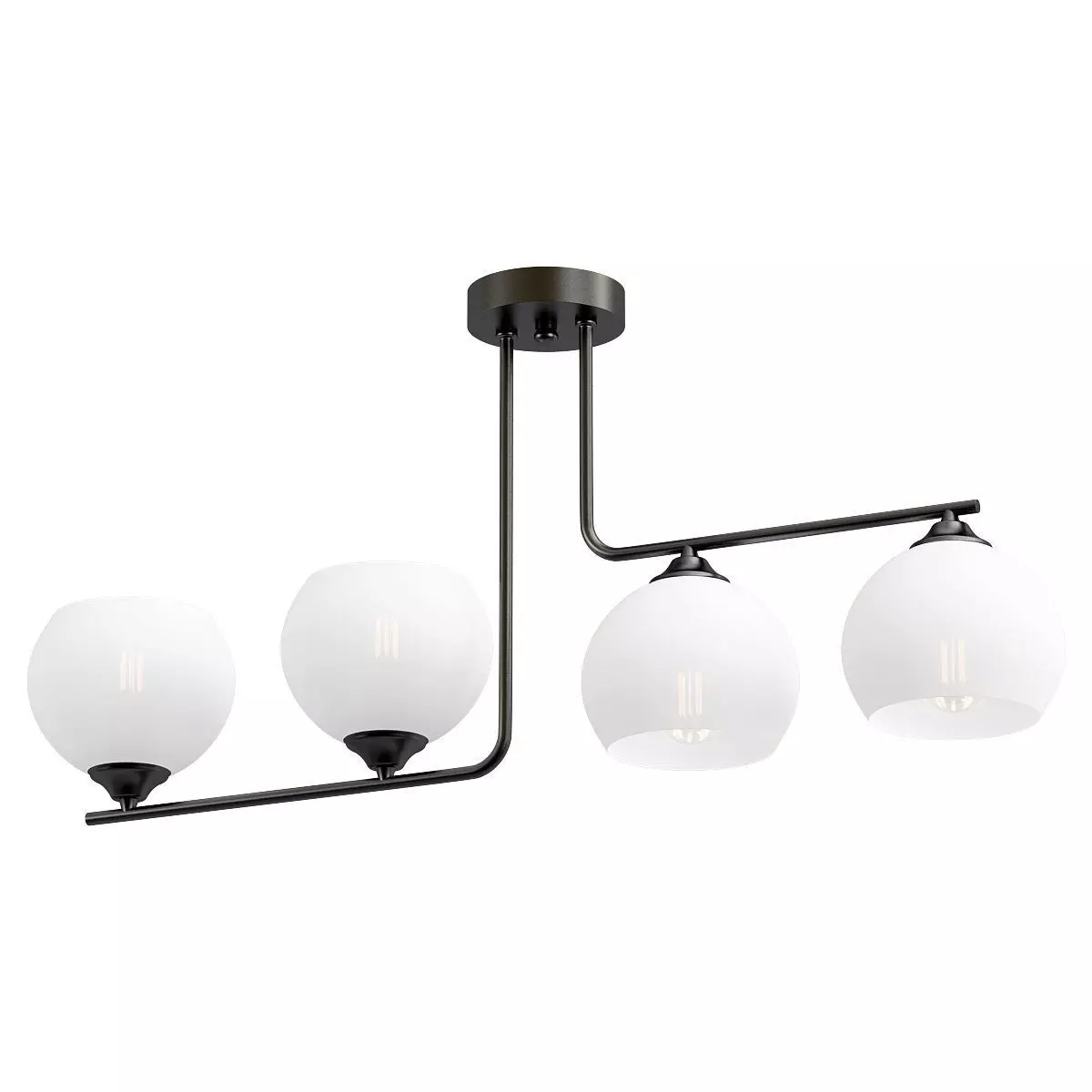 vitaluce-v4944 three light fixtures hanging from metal frame 3D model_0