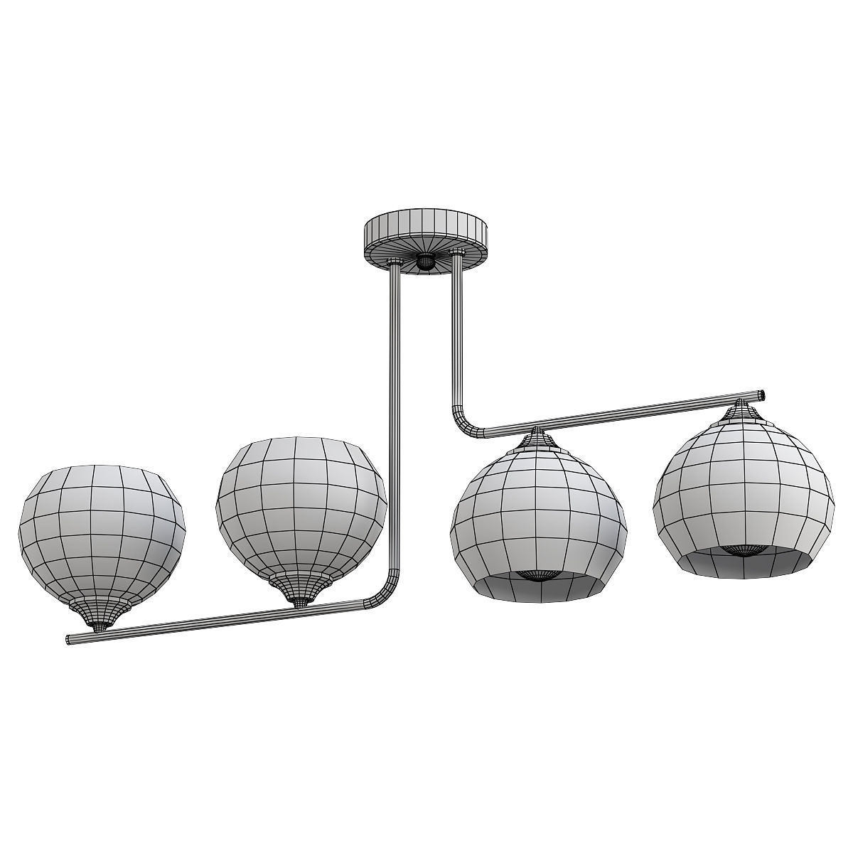 vitaluce-v4944 three light fixtures hanging from metal frame 3D model_1