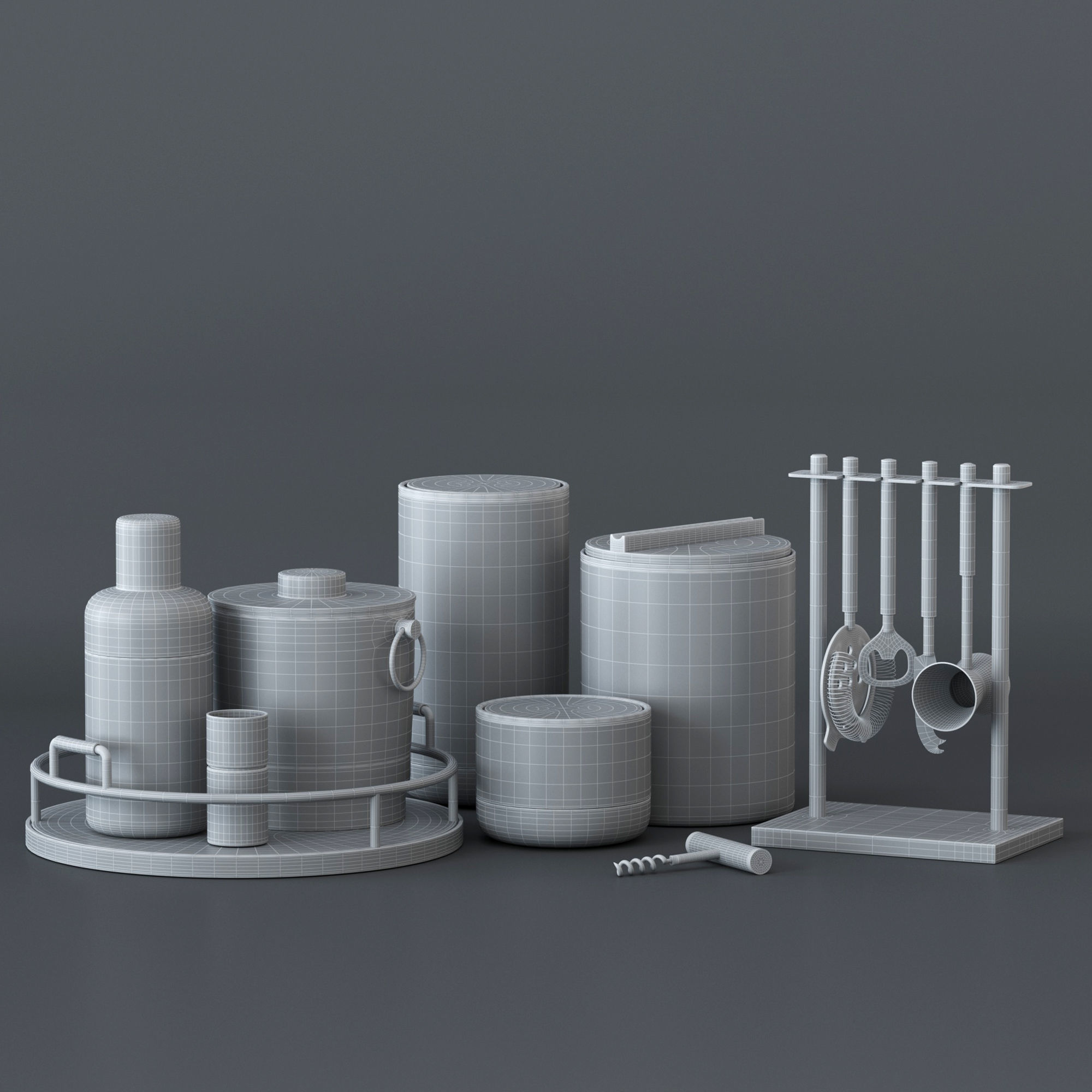 Decorative kitchen set 3D model_4