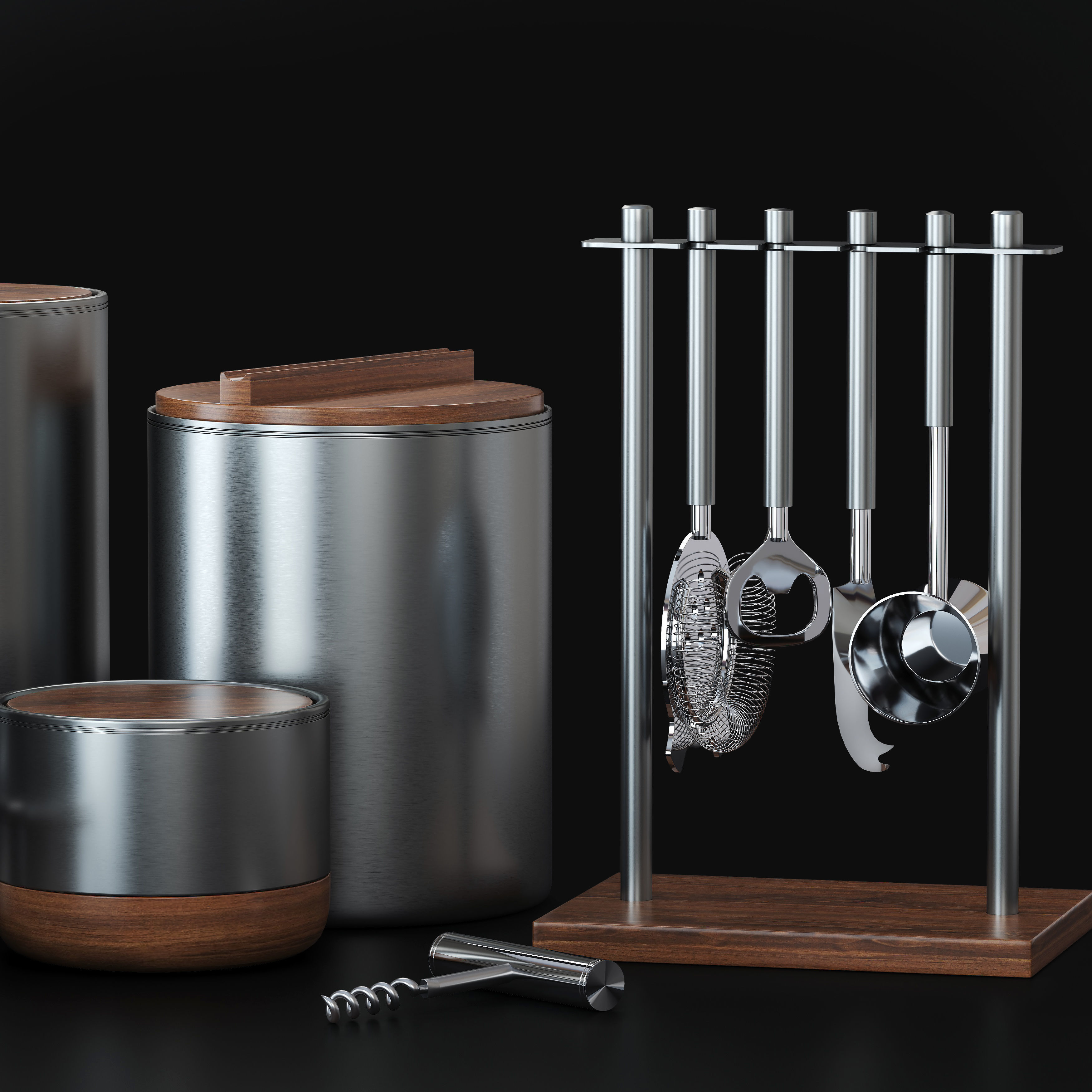 Decorative kitchen set 3D model_1