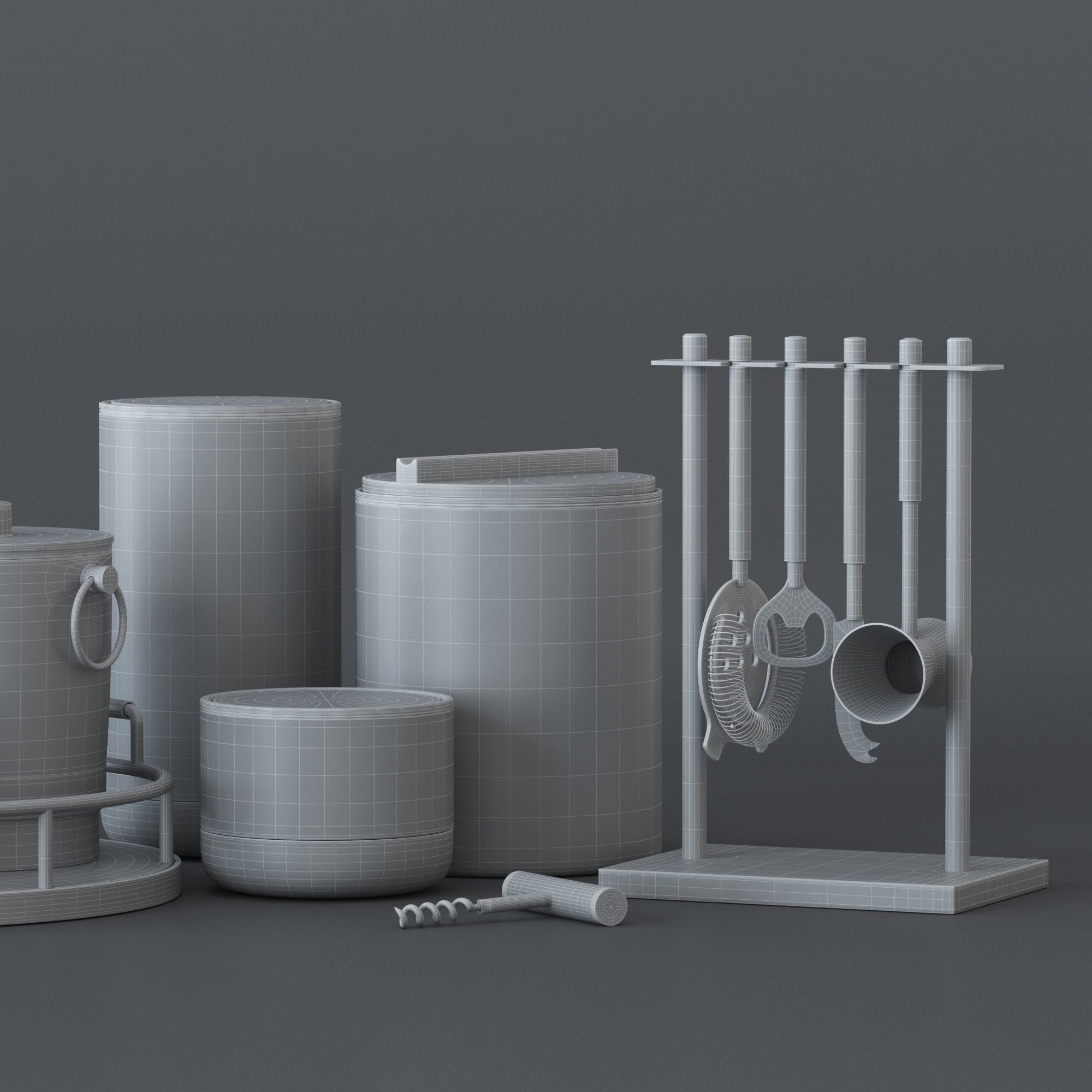 Decorative kitchen set 3D model_3