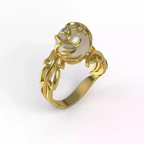 Swan Feather Ring 3D print model