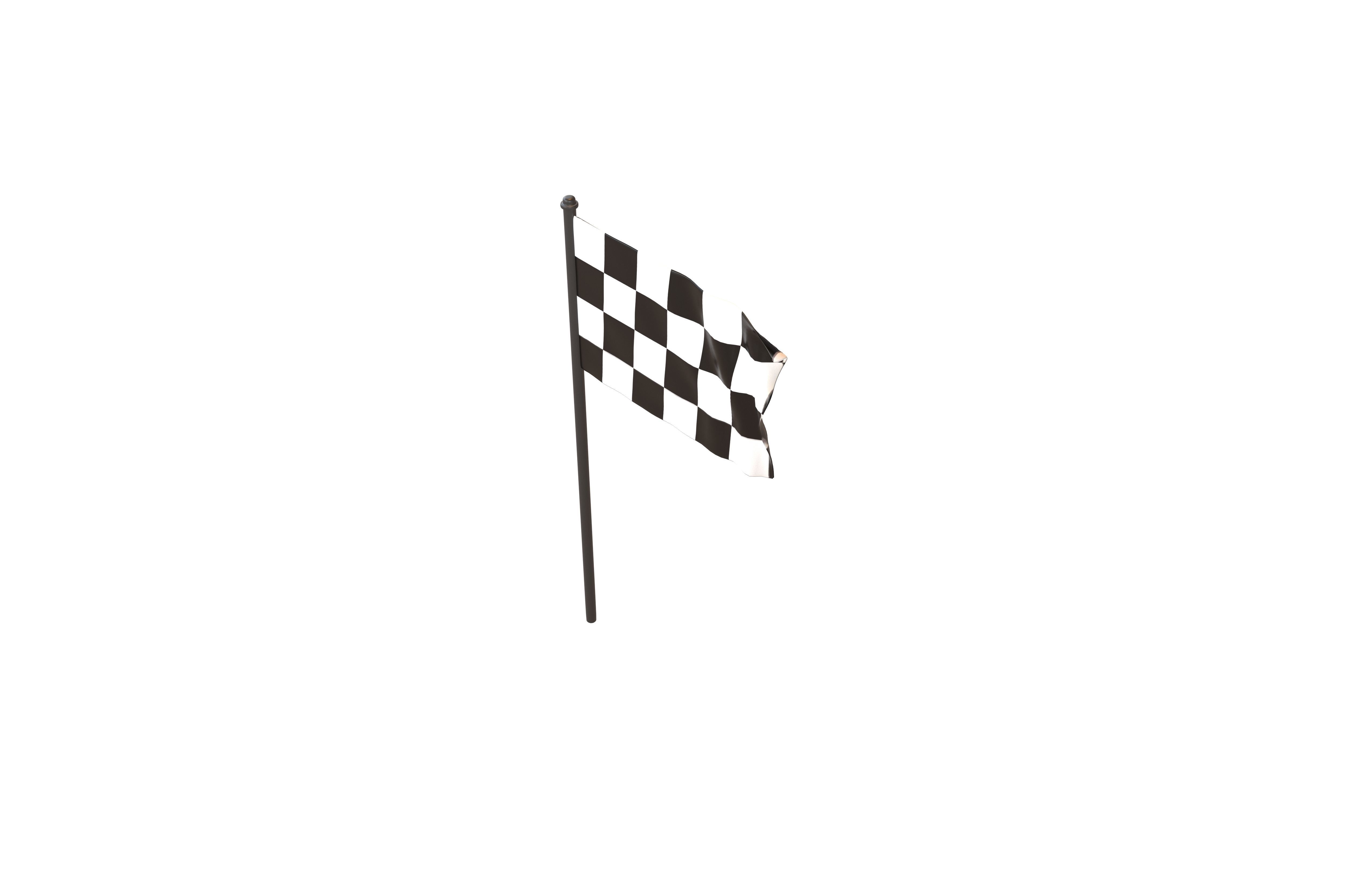 Checkered Racing Flag v1 001 Low-poly 3D model_2