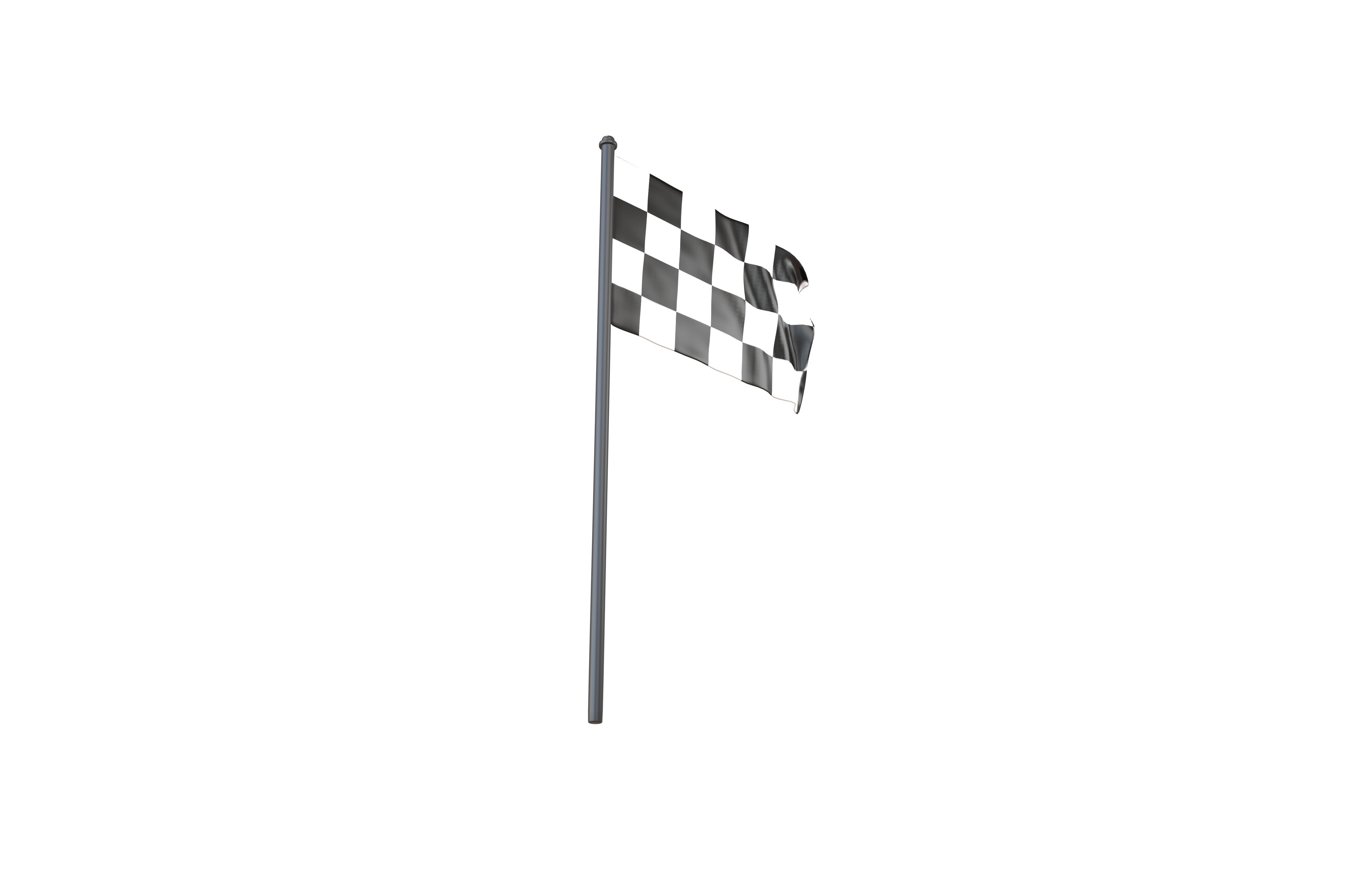 Checkered Racing Flag v1 001 Low-poly 3D model_3
