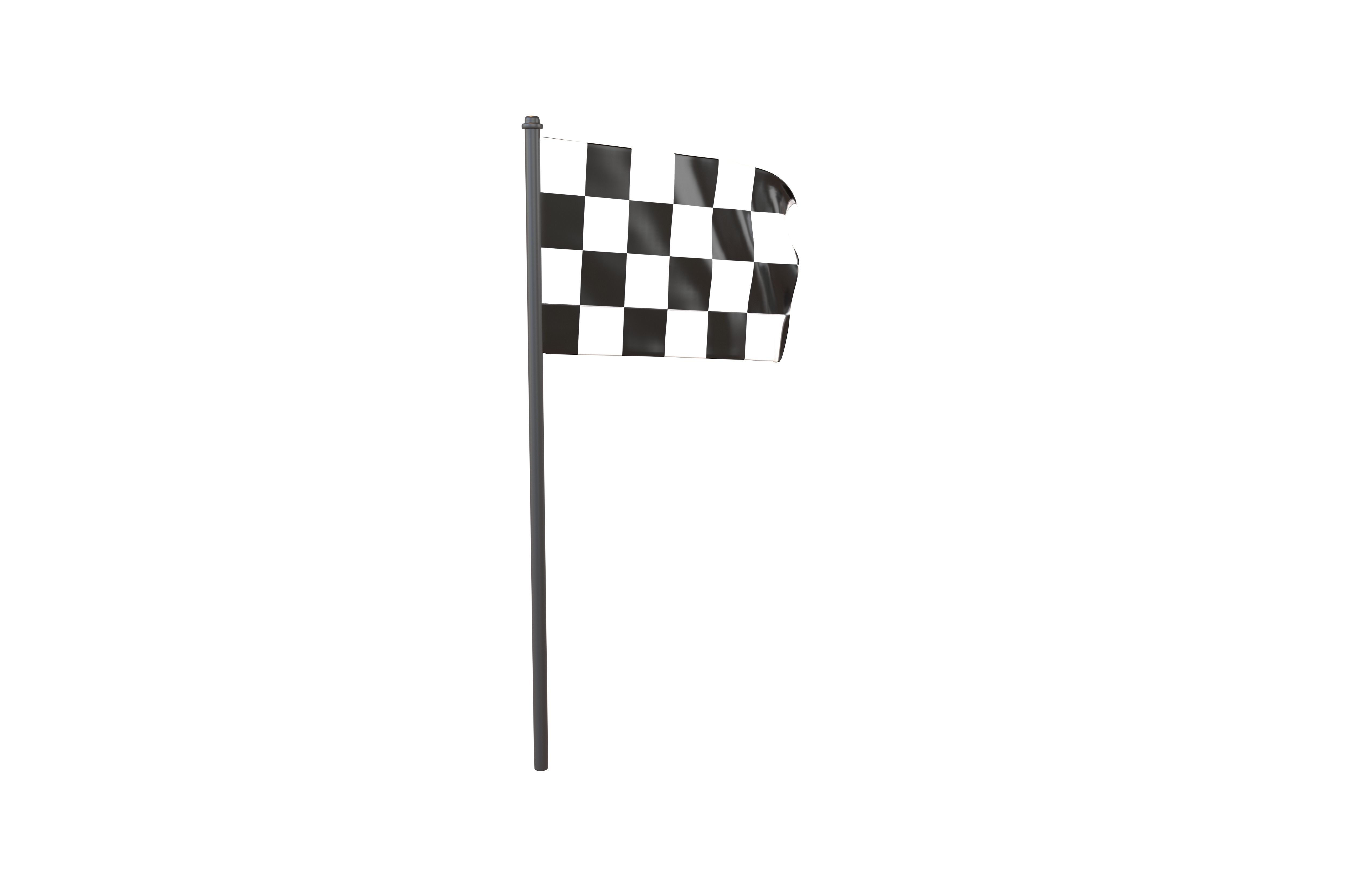 Checkered Racing Flag v1 001 Low-poly 3D model_1
