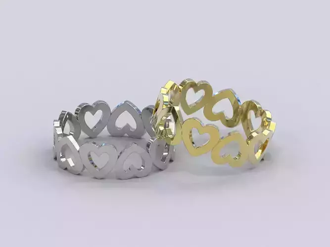 Eternity Heart Ring 3D print model