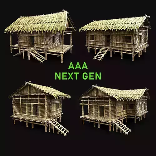 BAMBOO HOUSE JUNGLE HUT CASTAWAY SURVIVAL BUILDER COLLECTION AAA 