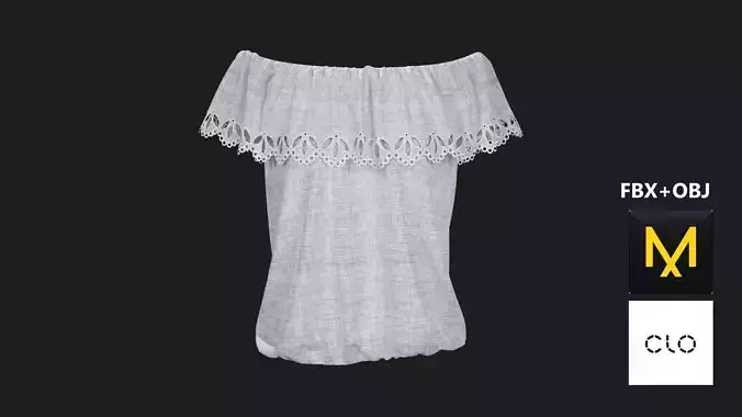 Blouse Marvelous Designer 3D model