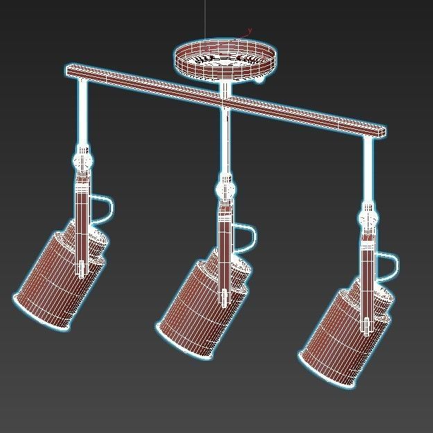 stilfort-neider three light track fixture 3D model_2