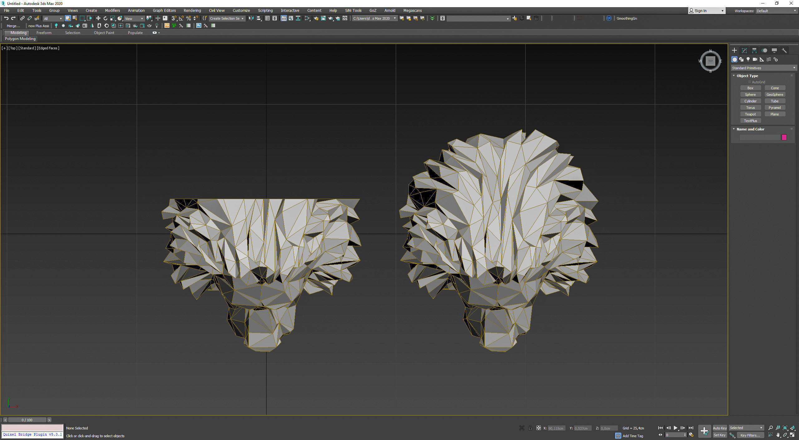 Low poly Lion Head Pendant Papercraft 3D print model_12