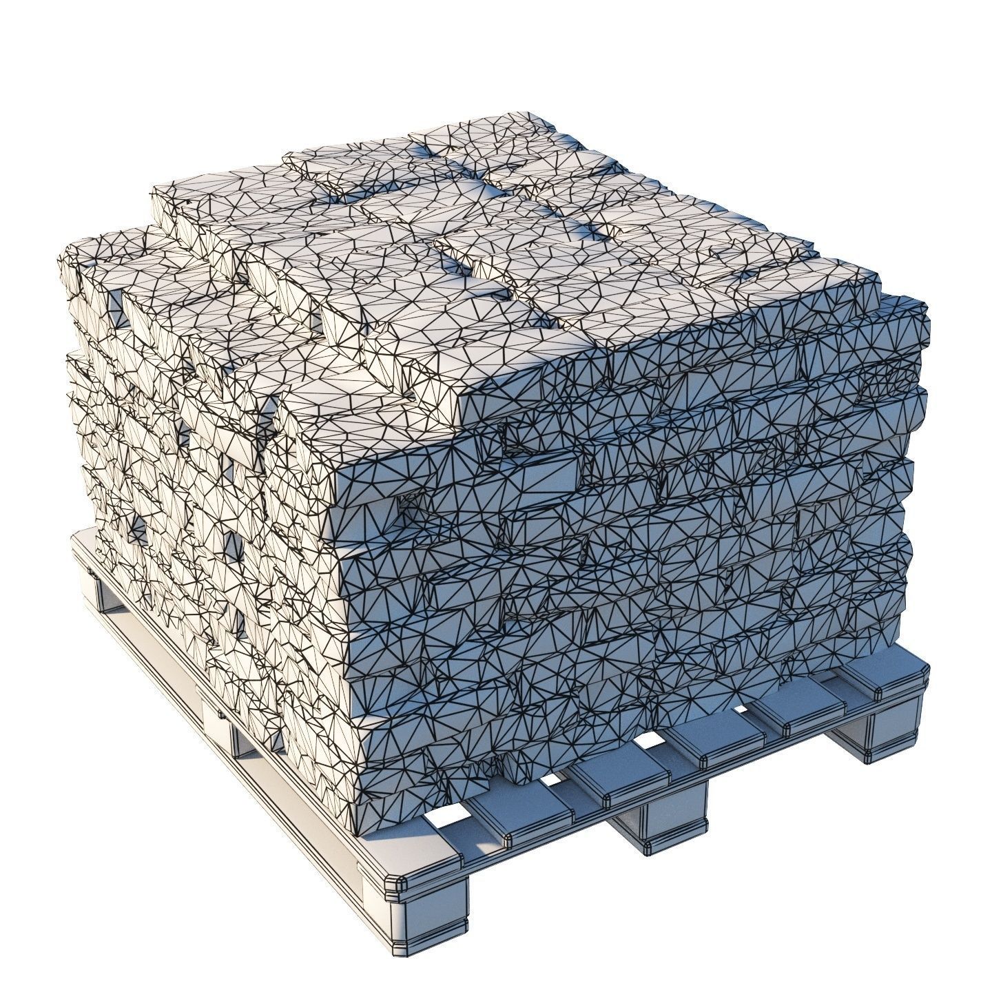 Pallets with old bricks 3D model_17