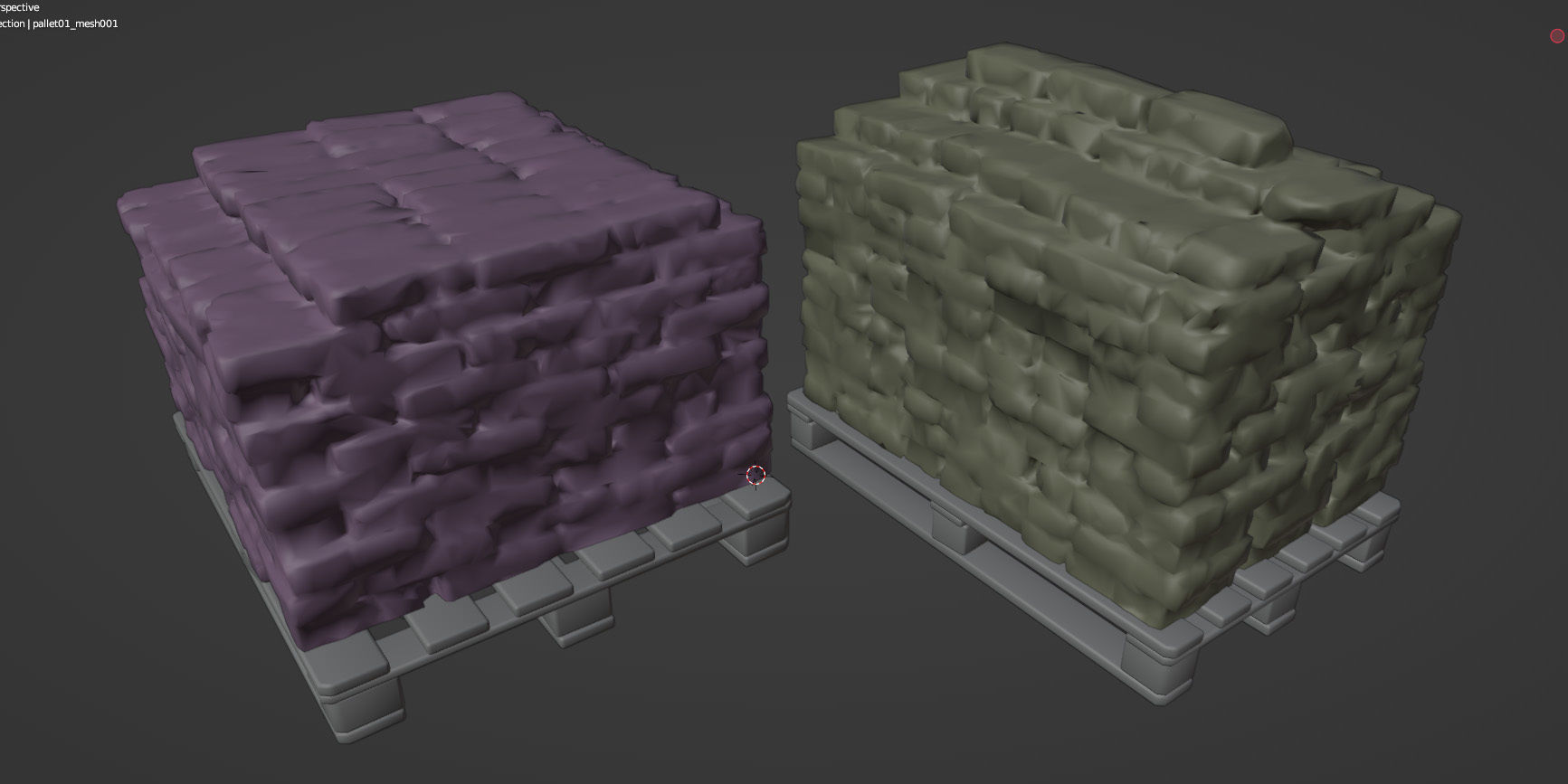 Pallets with old bricks 3D model_14