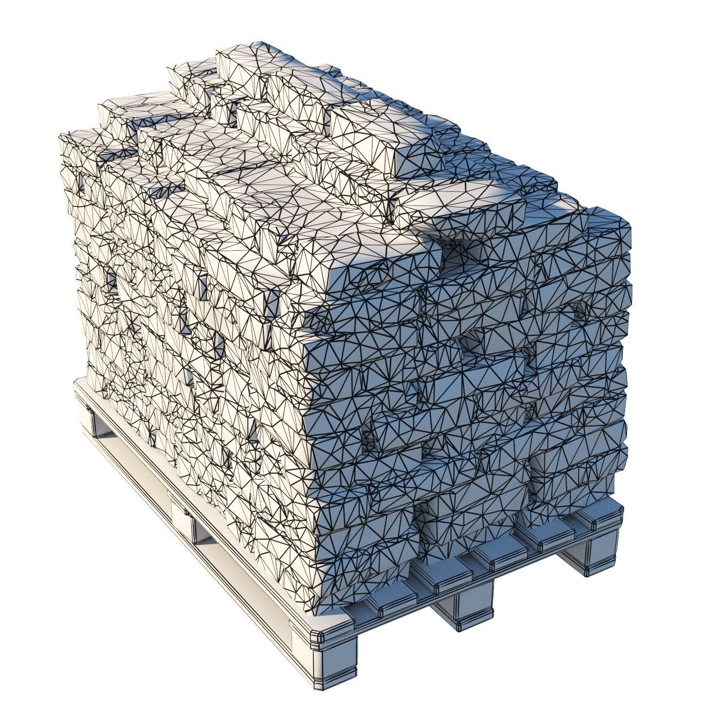 Pallets with old bricks 3D model_16