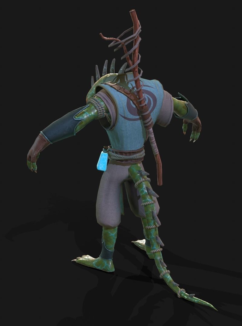 lizardmage lizard Low-poly 3D model_5