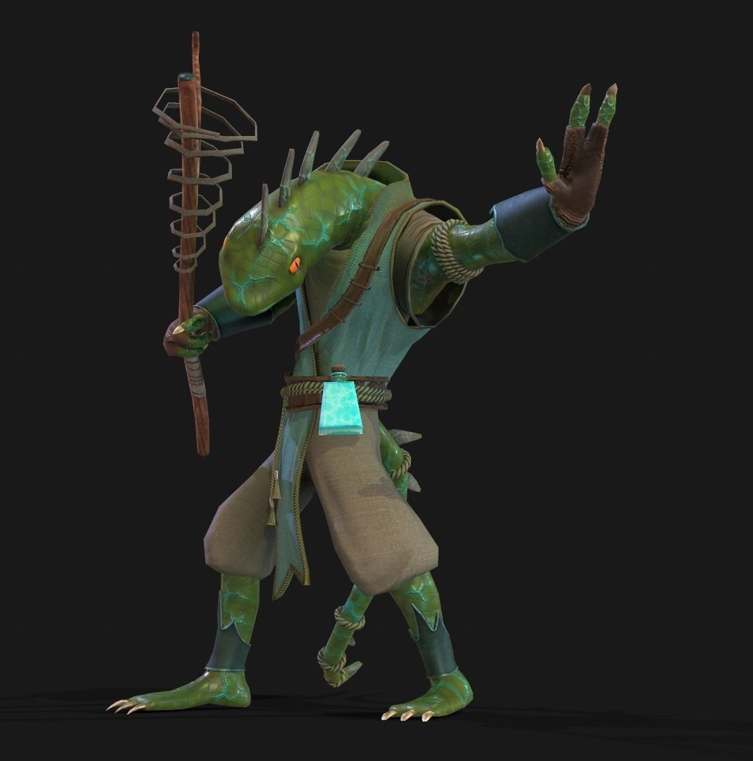 lizardmage lizard Low-poly 3D model_16