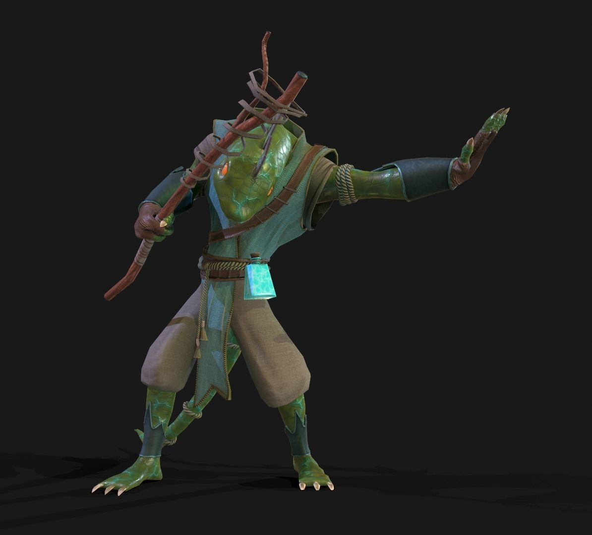 lizardmage lizard Low-poly 3D model_17