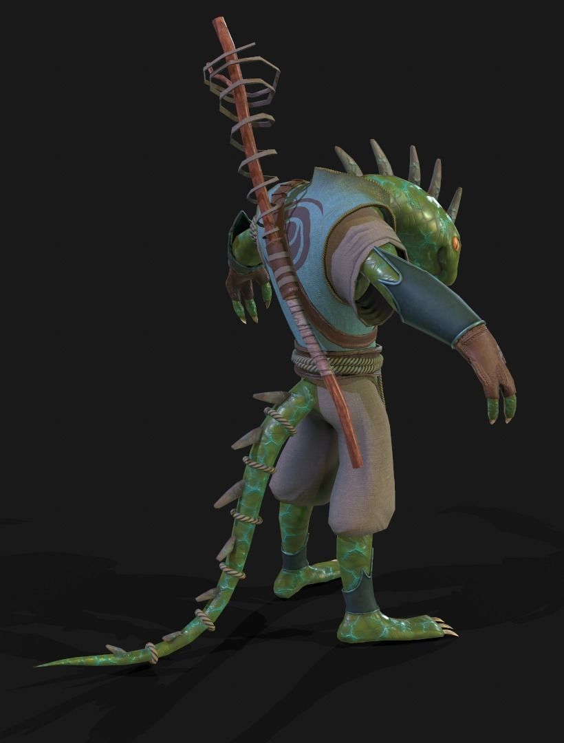 lizardmage lizard Low-poly 3D model_6