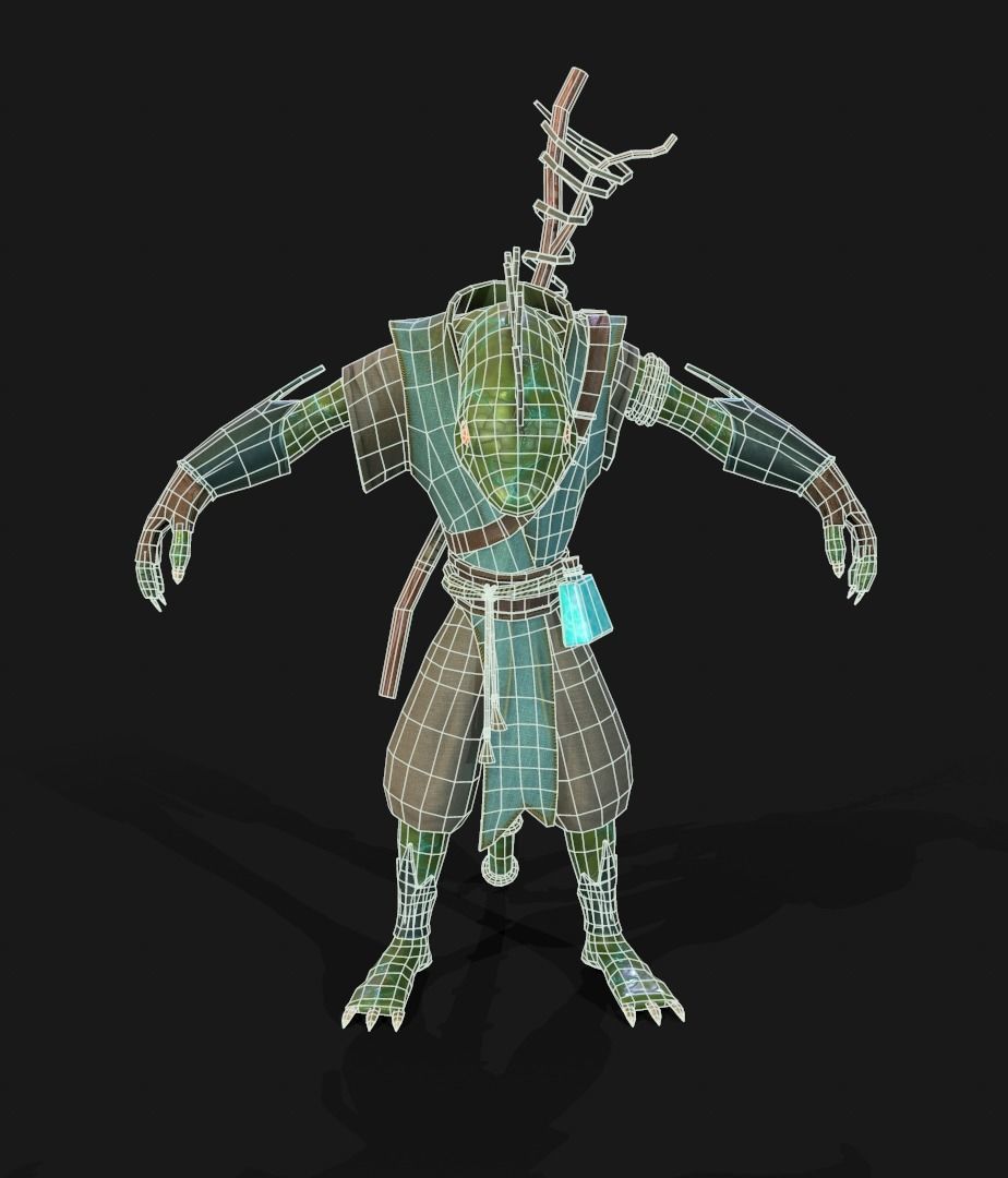 lizardmage lizard Low-poly 3D model_12