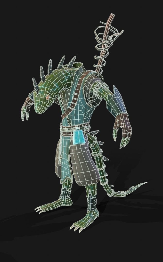 lizardmage lizard Low-poly 3D model_14