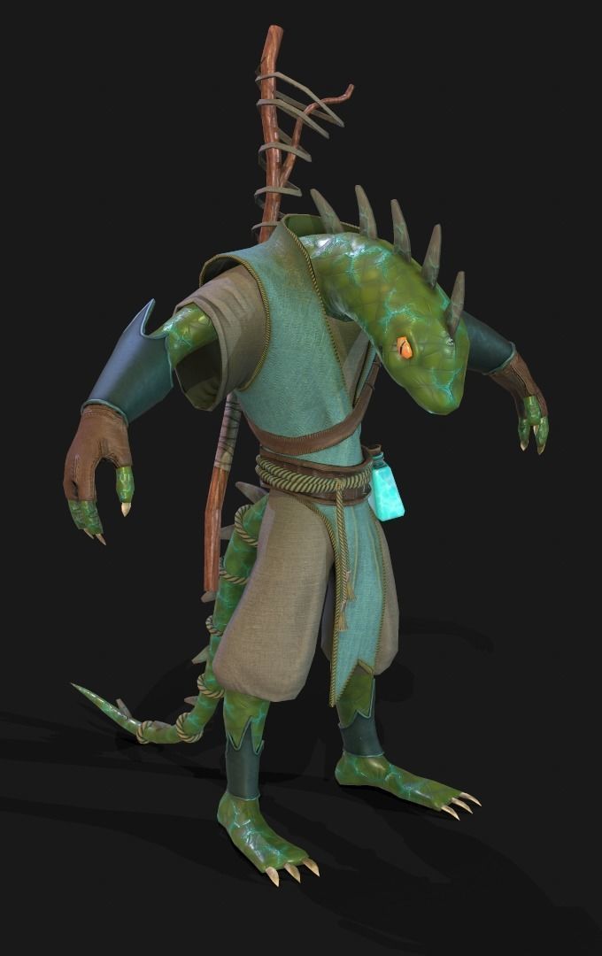 lizardmage lizard Low-poly 3D model_3