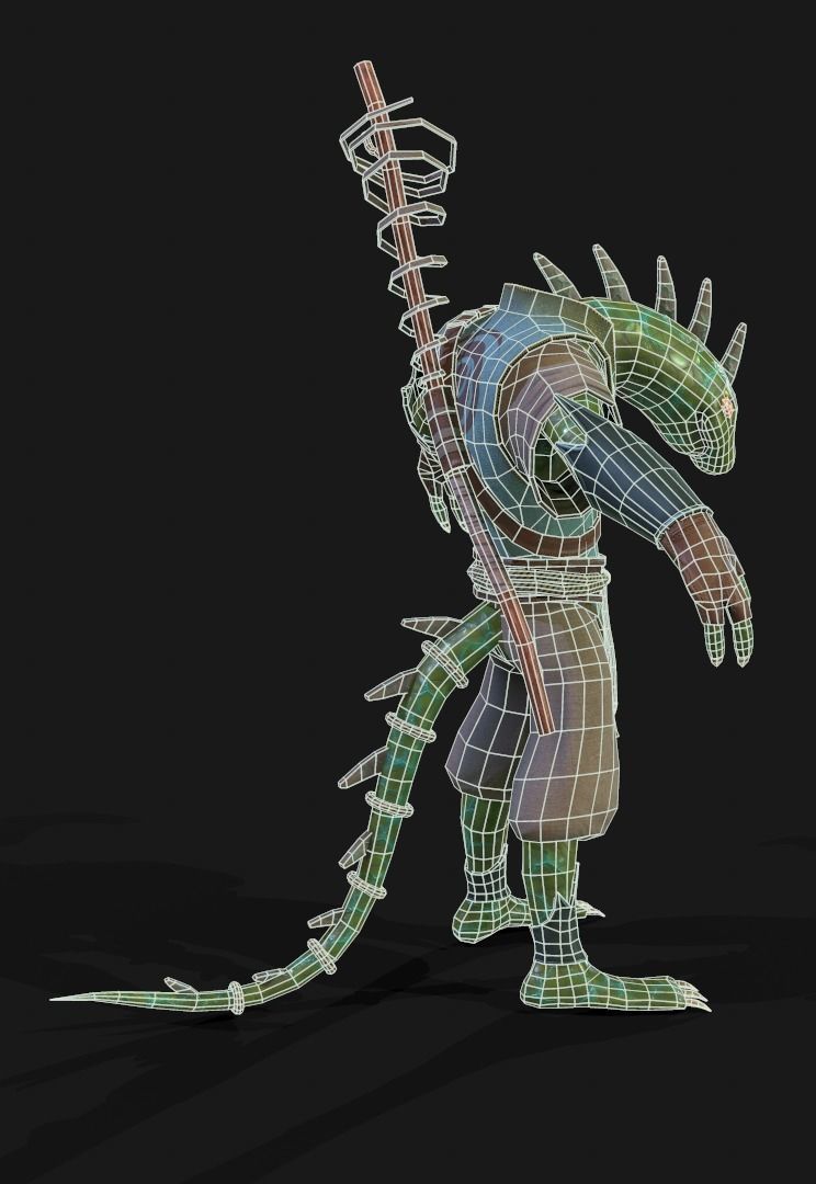 lizardmage lizard Low-poly 3D model_15