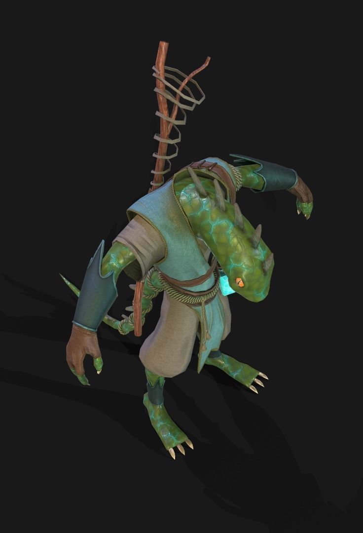 lizardmage lizard Low-poly 3D model_7