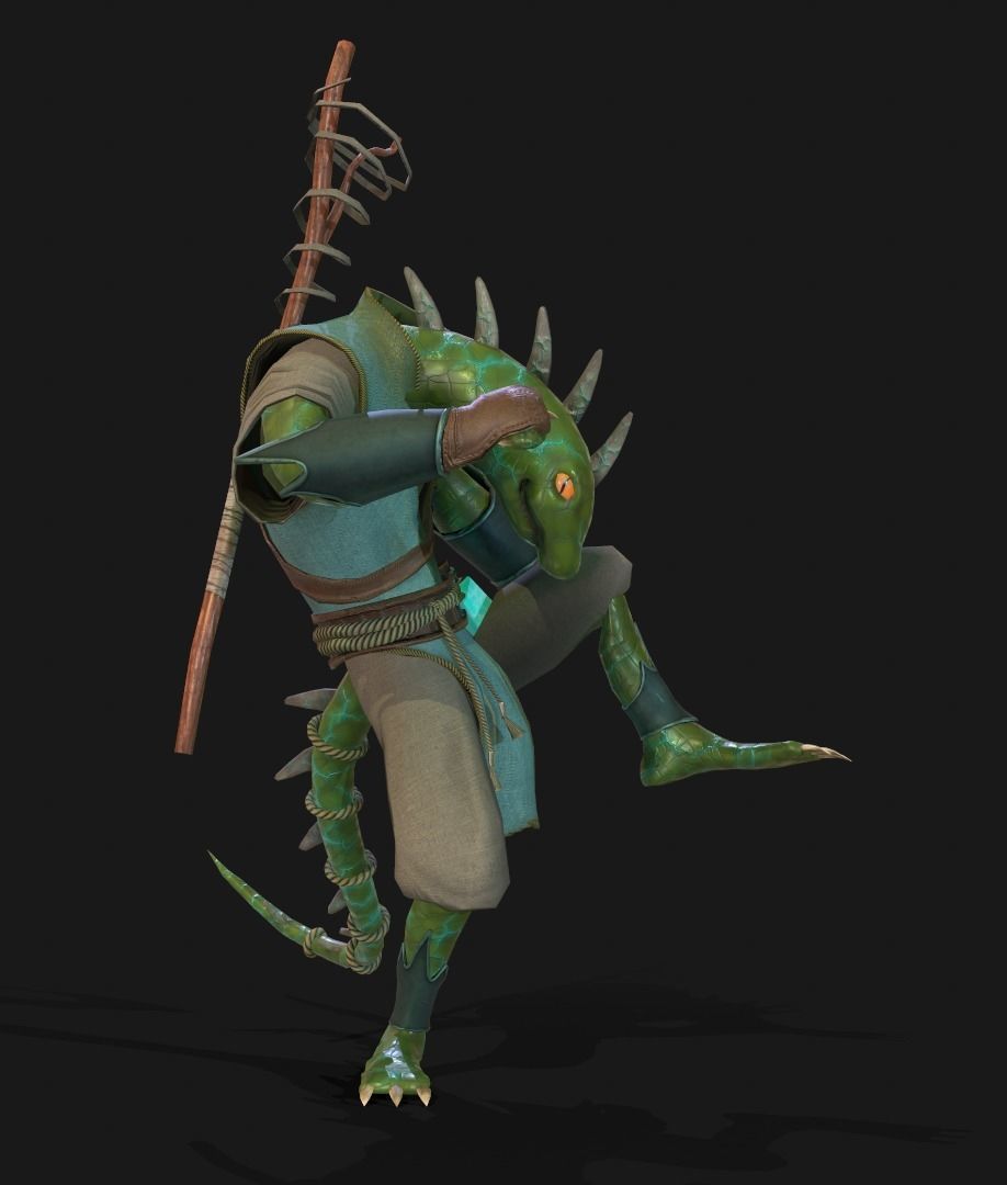 lizardmage lizard Low-poly 3D model_2