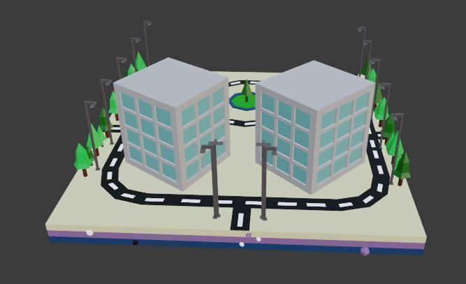 Commercial building Low poly Vol 08 Low-poly 3D model_13