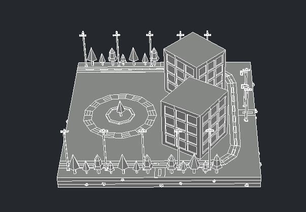 Commercial building Low poly Vol 08 Low-poly 3D model_22