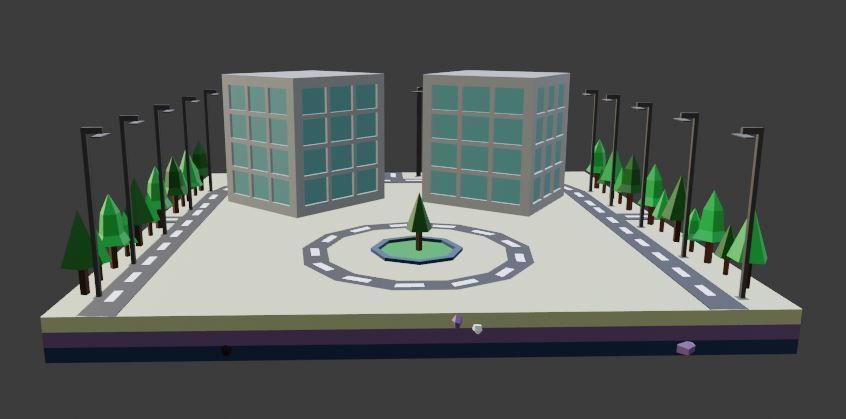 Commercial building Low poly Vol 08 Low-poly 3D model_6