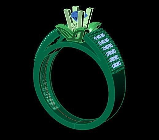 stylish ring with stones 3D print model_34