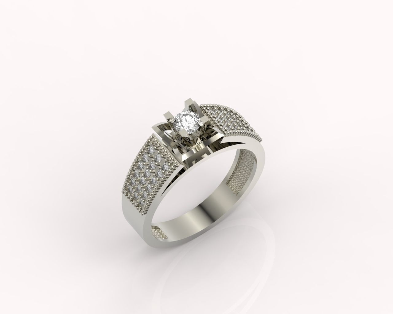 stylish ring with stones 3D print model_11