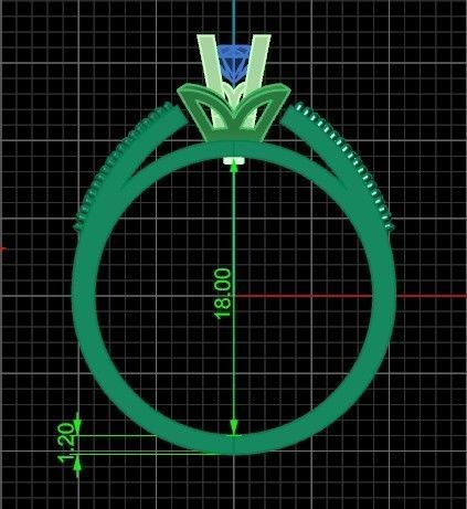 stylish ring with stones 3D print model_30