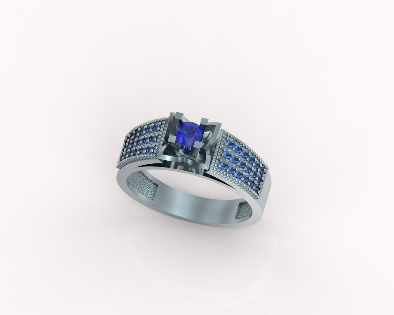 stylish ring with stones 3D print model_15